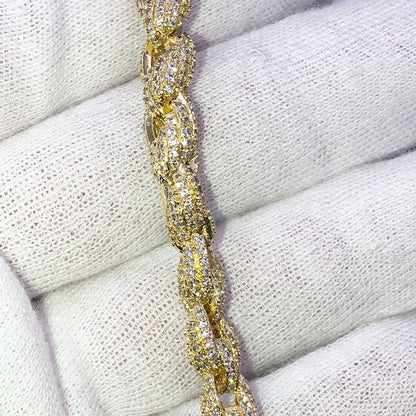 French Rope 8MM VVS CZ Iced Out Hip Hop Bracelet
