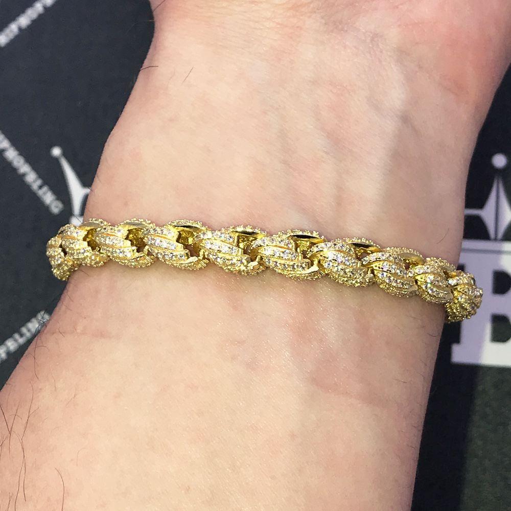 French Rope 8MM VVS CZ Iced Out Hip Hop Bracelet