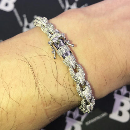 French Rope 8MM VVS CZ Iced Out Hip Hop Bracelet