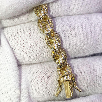 French Rope 8MM VVS CZ Iced Out Hip Hop Bracelet