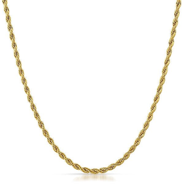 French Rope Gold Plated Chain Necklace