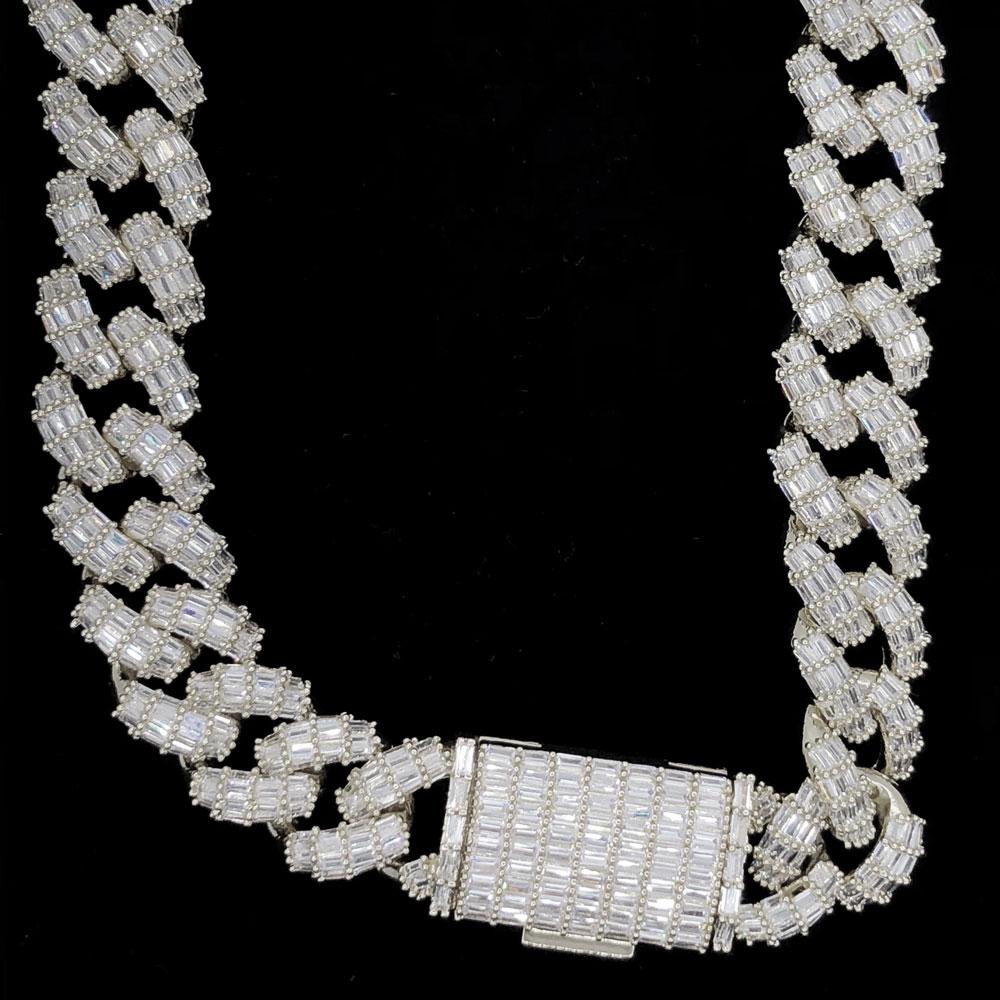 Full Baguette Cuban Hip Hop Bling Bling CZ Iced Out Chain