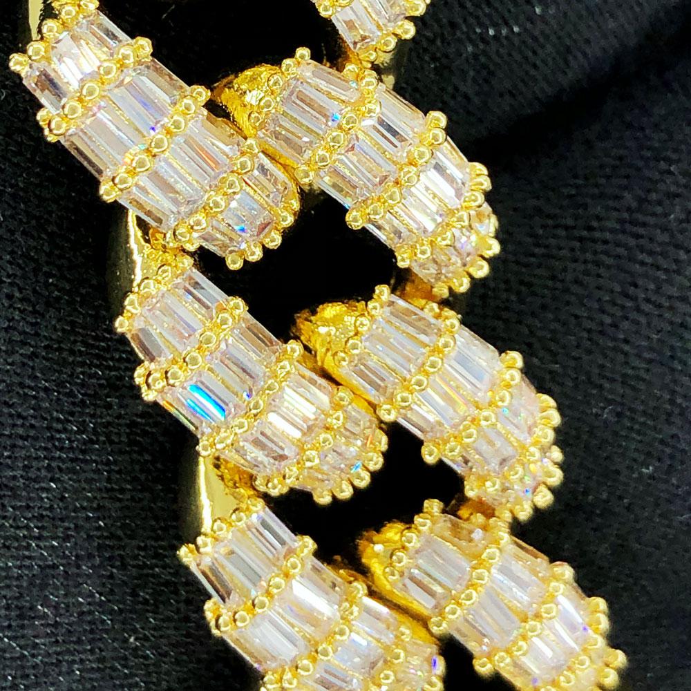 Full Baguette Cuban Hip Hop Bling Bling CZ Iced Out Chain