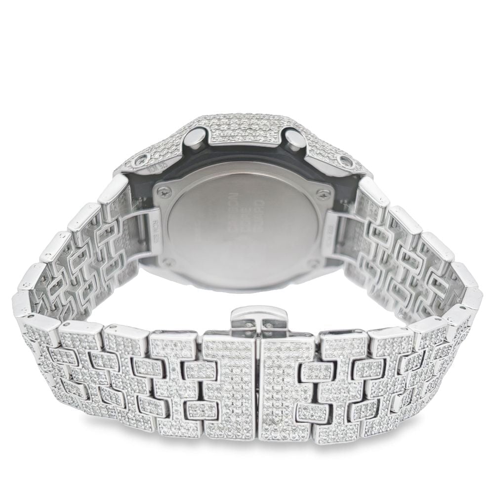 Full Bustdown 17.50 Carat VVS Moissanite Iced Out G Shock GA2100 Watch
