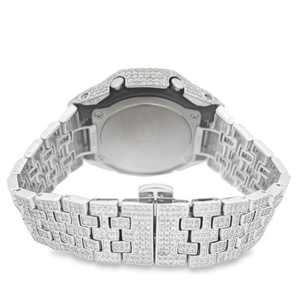 Full Bustdown 17.50 Carat VVS Moissanite Iced Out G Shock GA2100 Watch