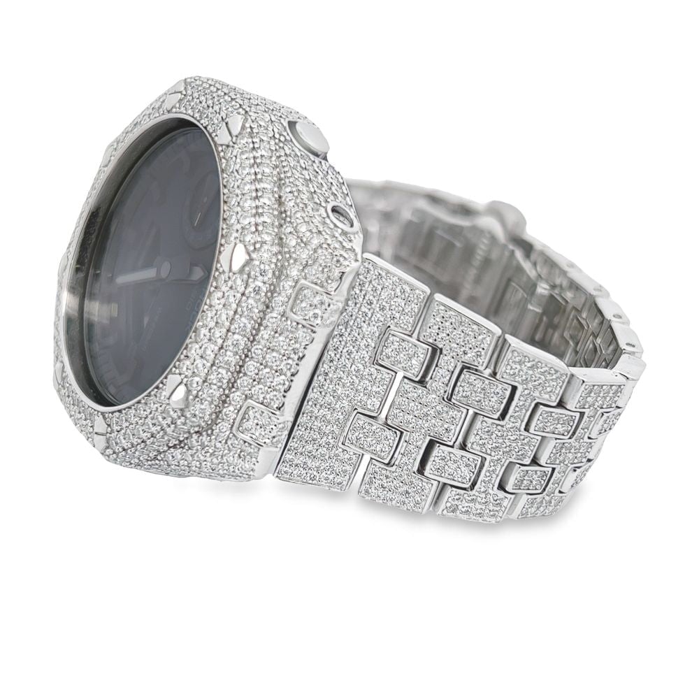 Full Bustdown 17.50 Carat VVS Moissanite Iced Out G Shock GA2100 Watch