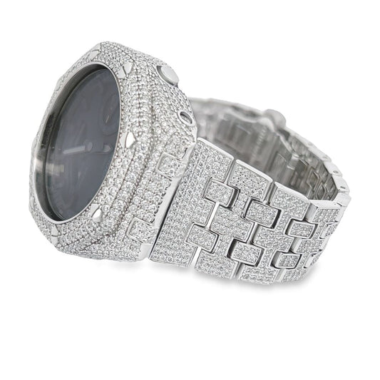 Full Bustdown 17.50 Carat VVS Moissanite Iced Out G Shock GA2100 Watch
