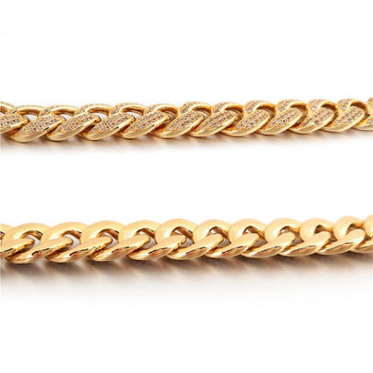 Full CZ Clasp Gold Cuban Chain 15MM Thick