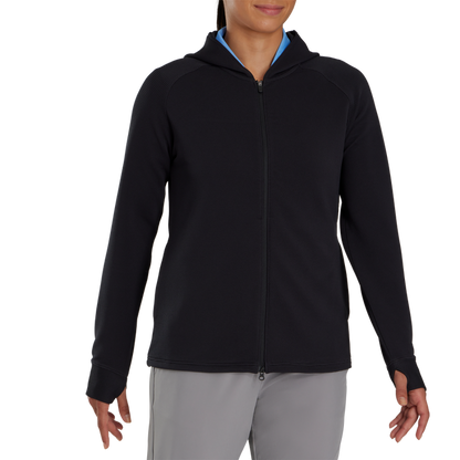 Full-Zip Ottoman Hoodie Women - Black