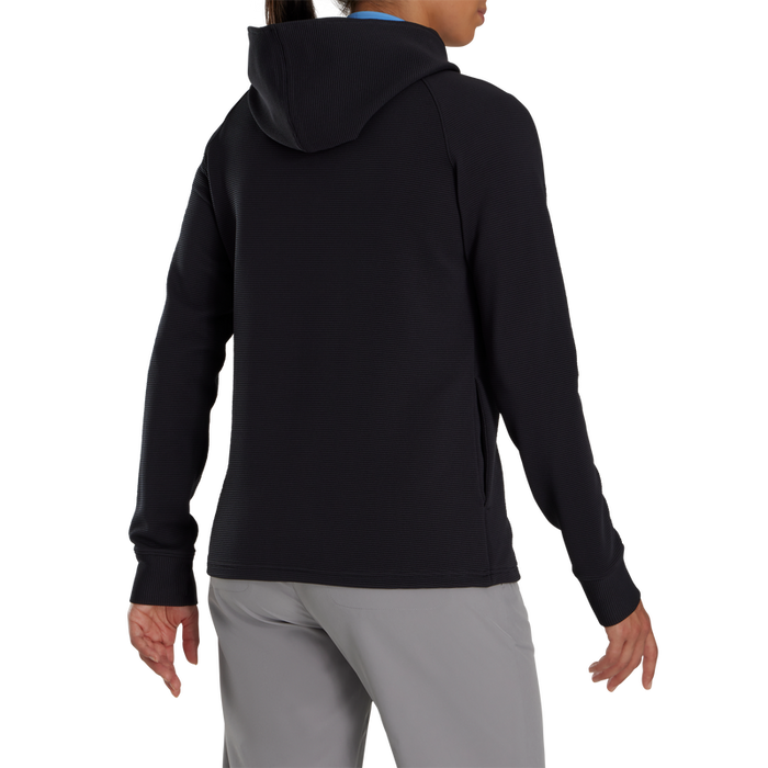 Full-Zip Ottoman Hoodie Women - Black