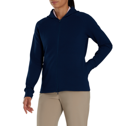 Full-Zip Ottoman Hoodie Women - Navy