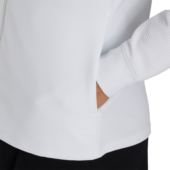 Full-Zip Ottoman Hoodie Women - White