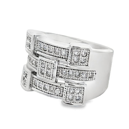 Futuristic CZ Ring .925 Sterling Silver