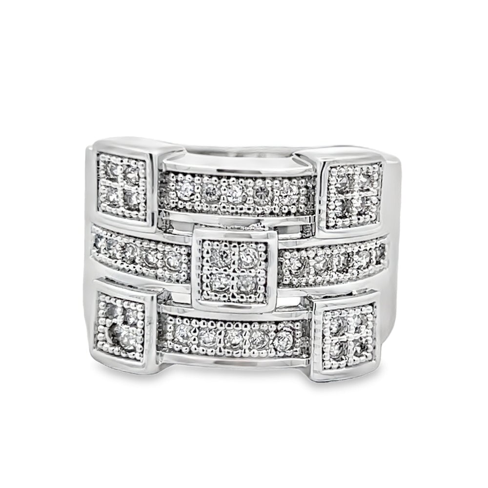 Futuristic CZ Ring .925 Sterling Silver