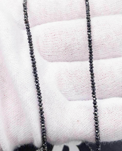 Genuine Black Diamond Solitaire Bead Chain 14K Gold