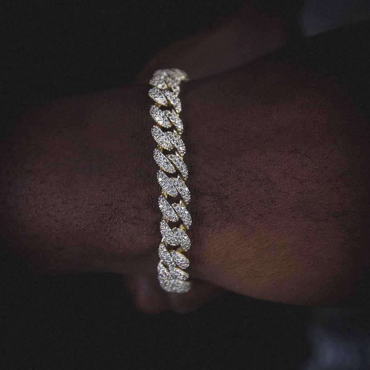 Diamond Cuban Bracelet in Yellow Gold - 8.5mm