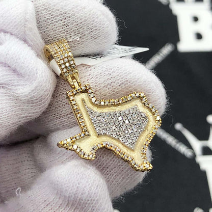 Glow in the Dark Texas Diamond Pendant .38cttw 10K Yellow Gold