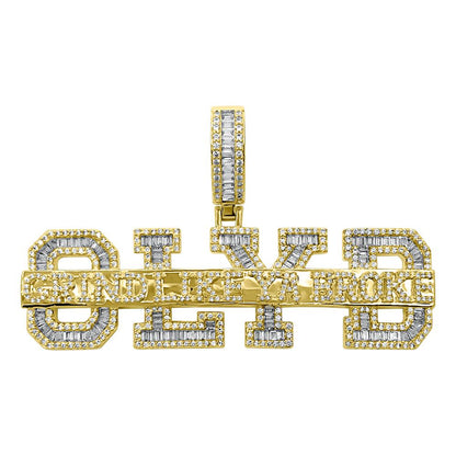 GLYD Grind Like Ya Broke Baguette VVS CZ Iced Out Pendant