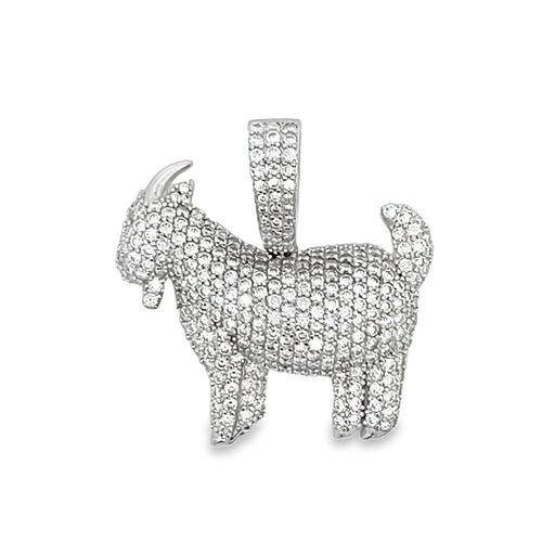 Goat 2.85cttw VVS Moissanite Pendant .925 Sterling Silver