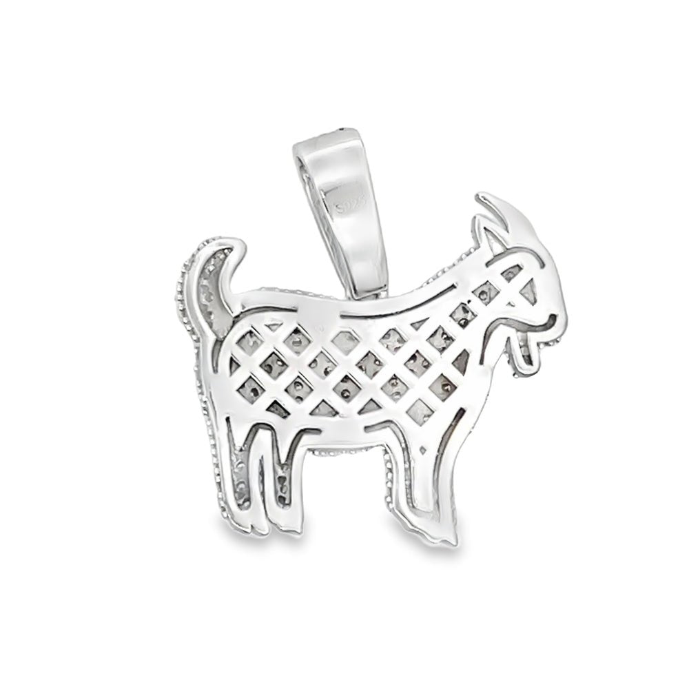 Goat 2.85cttw VVS Moissanite Pendant .925 Sterling Silver