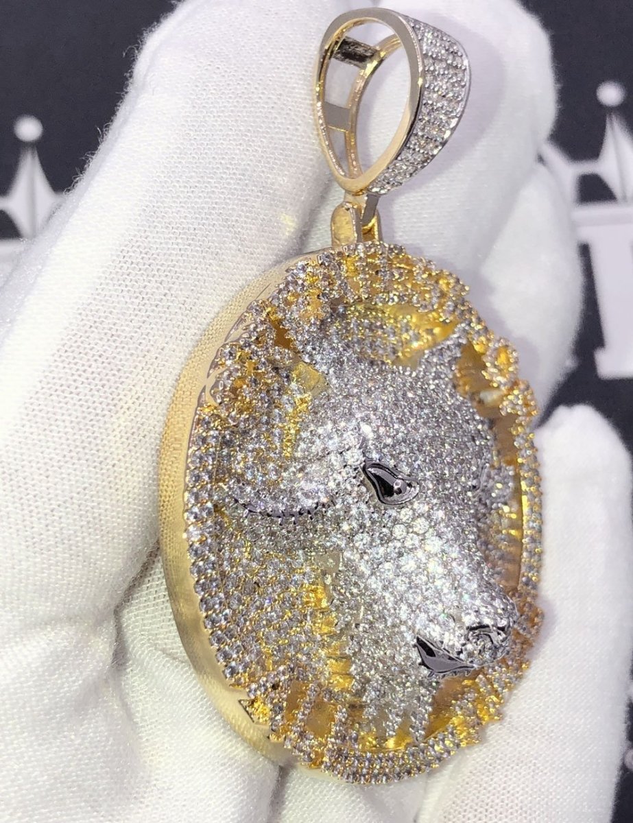 GOAT Greatest of all Time Circle CZ Iced Out Pendant