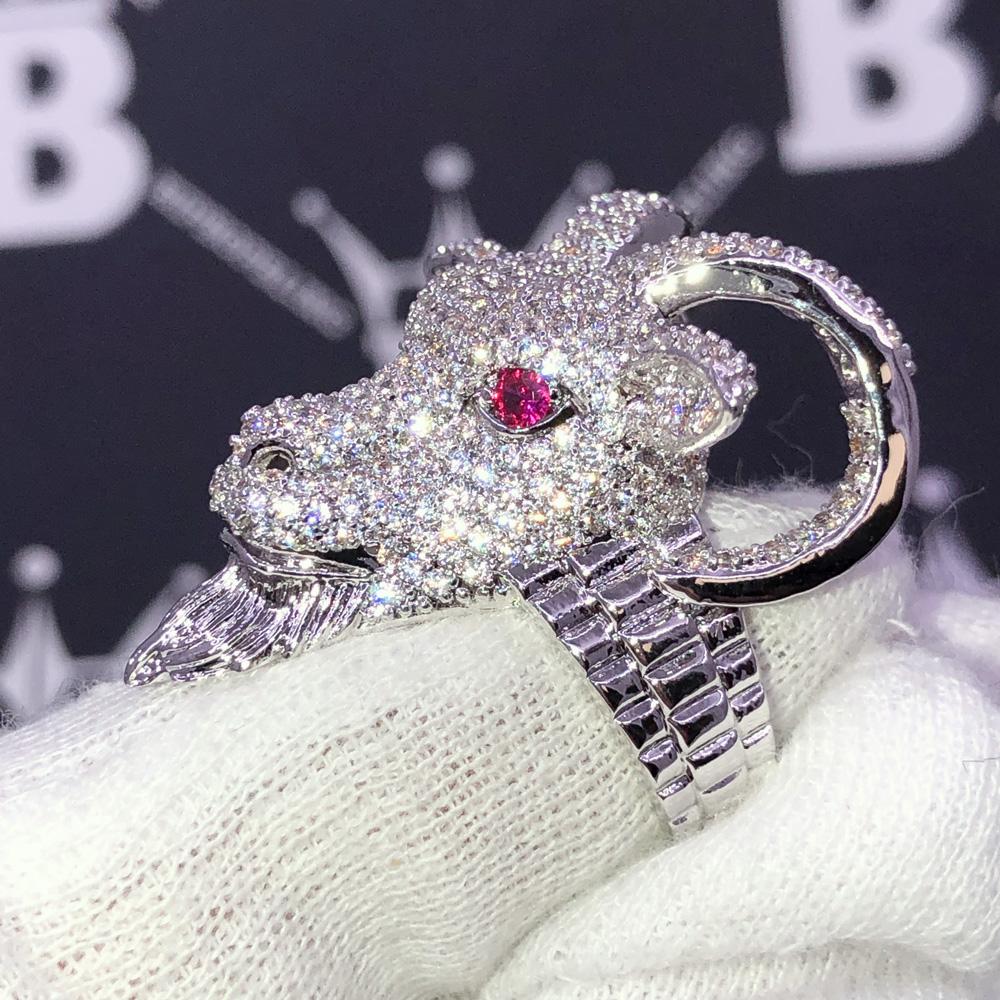 GOAT Iced Out Hip Hop Bling Ring