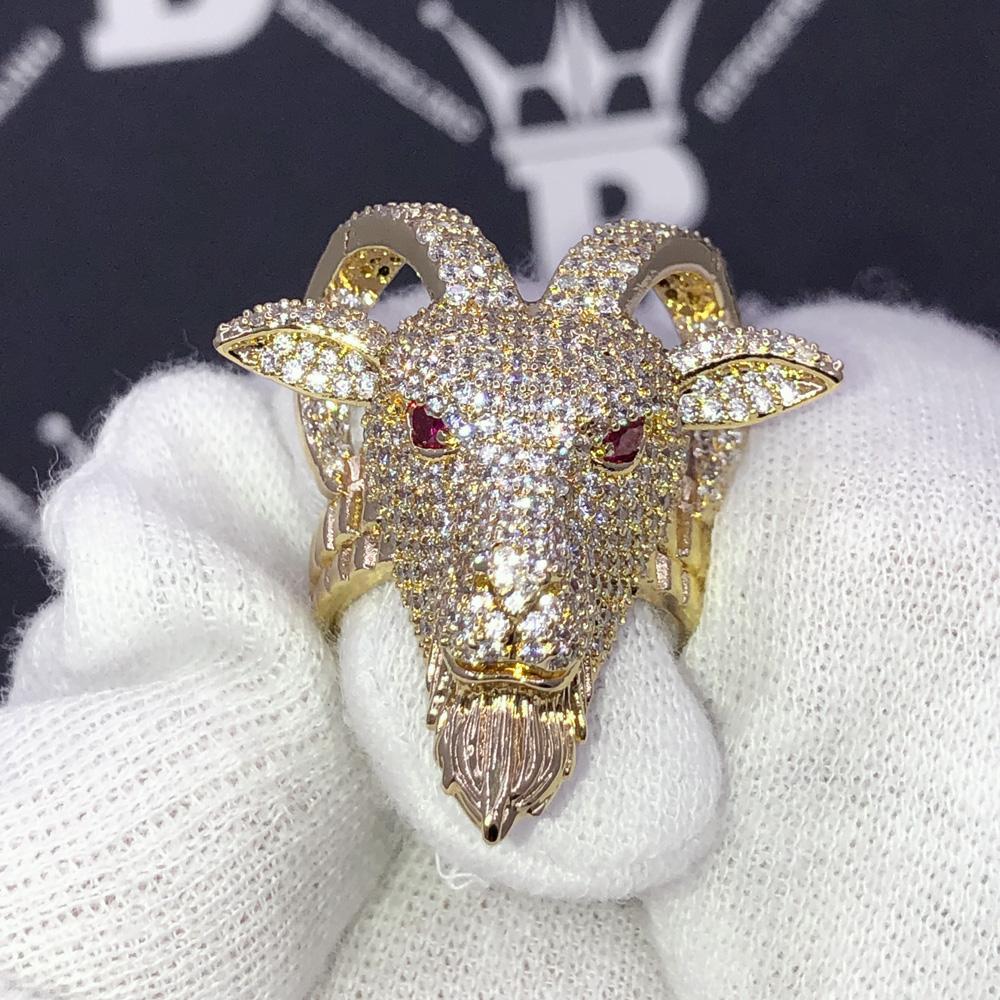 GOAT Iced Out Hip Hop Bling Ring