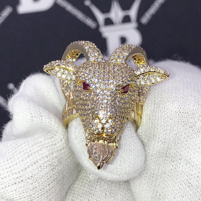 GOAT Iced Out Hip Hop Bling Ring
