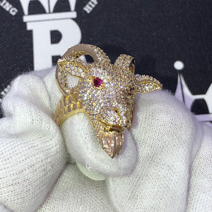 GOAT Iced Out Hip Hop Bling Ring