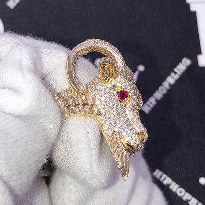 GOAT Iced Out Hip Hop Bling Ring