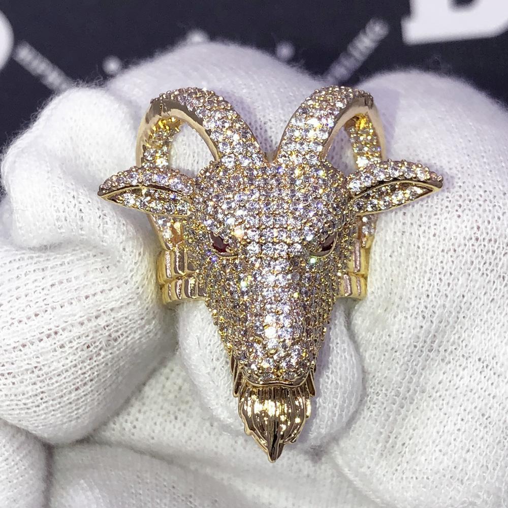 GOAT Iced Out Hip Hop Bling Ring