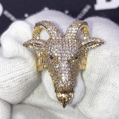 GOAT Iced Out Hip Hop Bling Ring