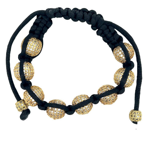 Gold 12MM 8 Ball CZ Disco Ball Bracelet