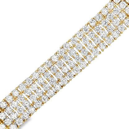 Gold 4 Row CZ Hip Hop Tennis Bracelet