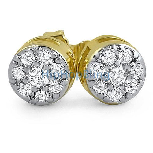 Gold Cluster CZ Bling Bling Earrings
