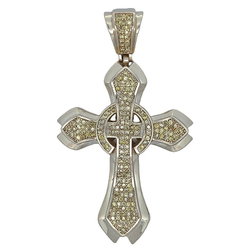 Gold Fancy Canary Yellow CZ Iced Out Pendant