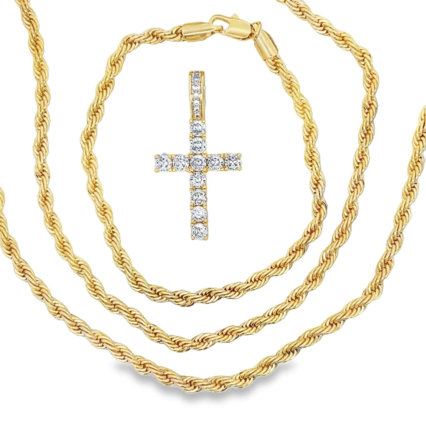 Gold French Rope Chain & Bracelet Bundle