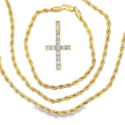 Gold French Rope Chain & Bracelet Bundle