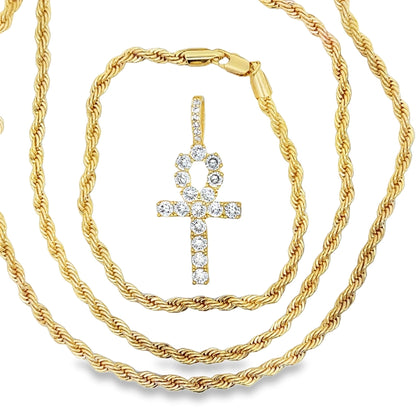 Gold French Rope Chain & Bracelet Bundle