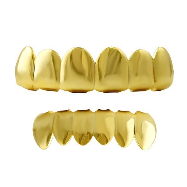 Gold Grillz Shiny Top & Bottom Teeth Set