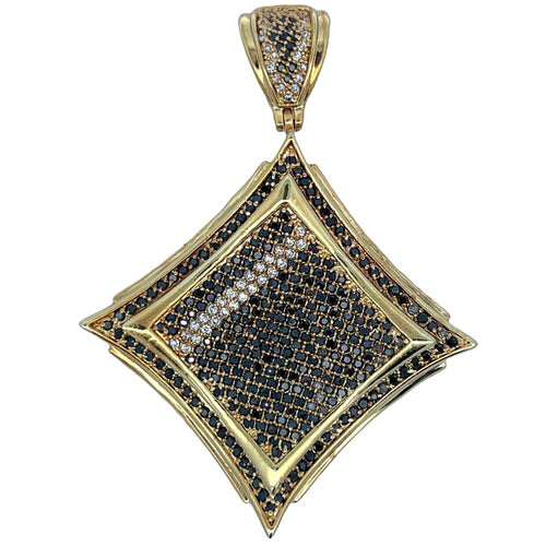 Gold Kite Black CZ Iced Out Pendant