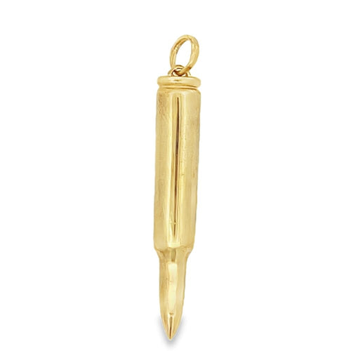 Gold Not Real Bullet Pendant .925 Sterling Silver