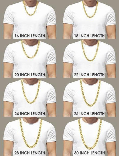 Gold Plated Cuban Box Chain Necklace 8MM