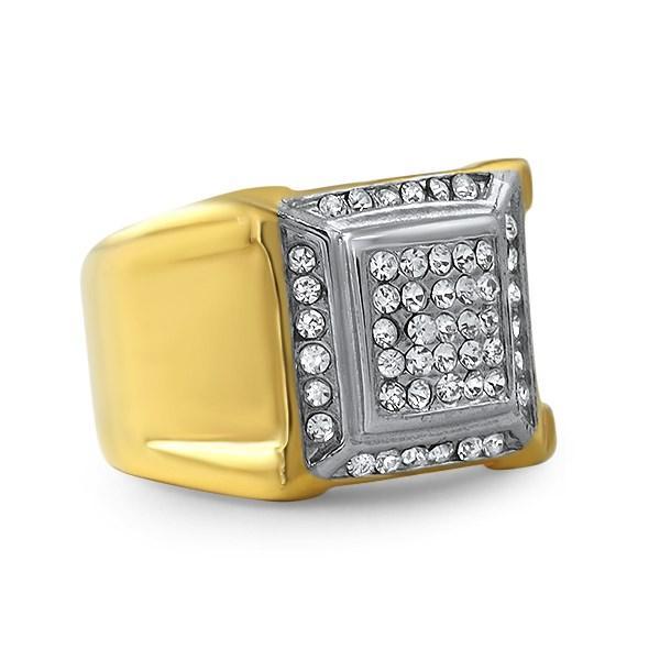 Gold Swag Stainless Steel Bling Ring