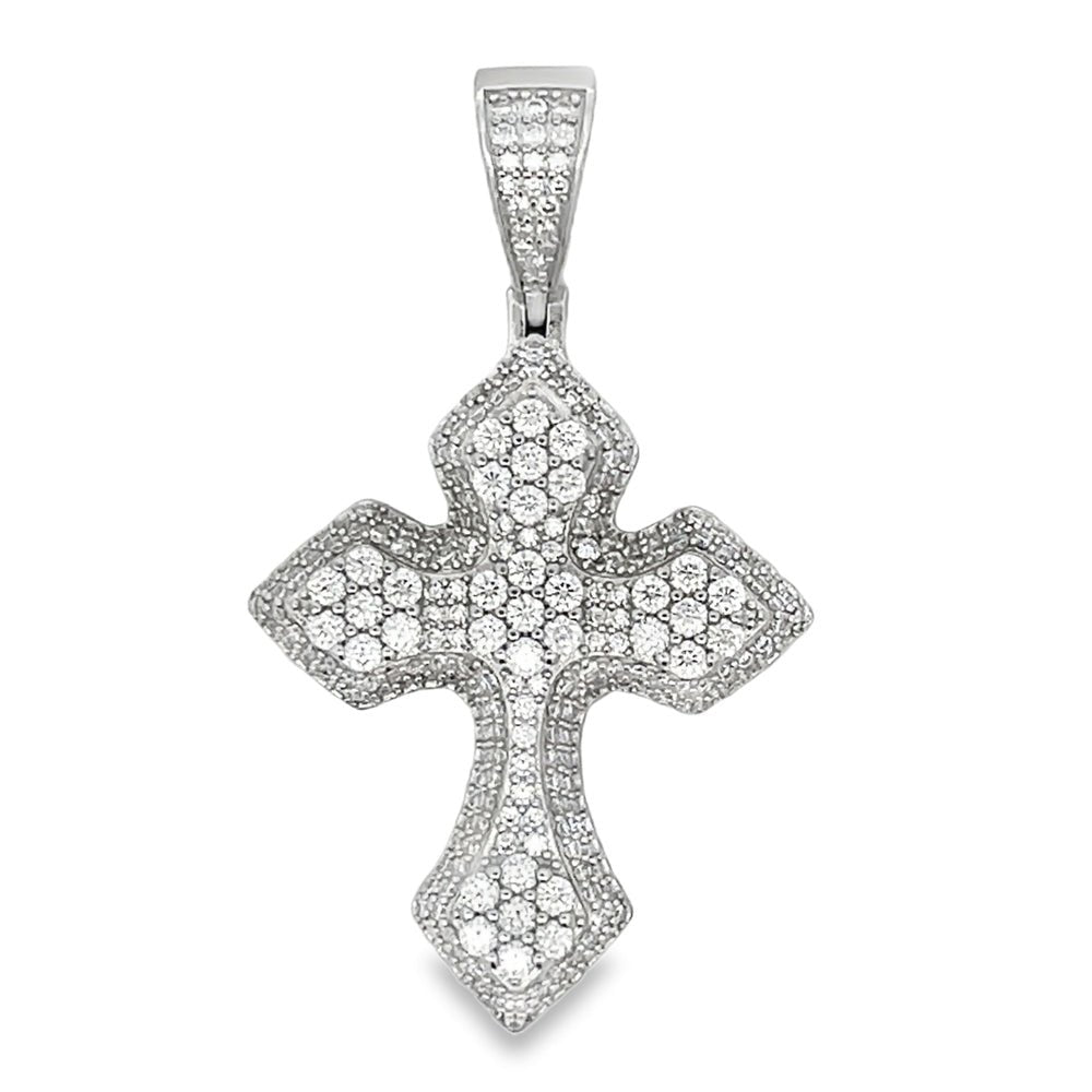 Gothic Cross 2.55cttw VVS Moissanite Pendant .925 Sterling Silver