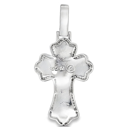 Gothic Cross Baguette Iced Out Moissanite Pendant .925 Sterling Silver
