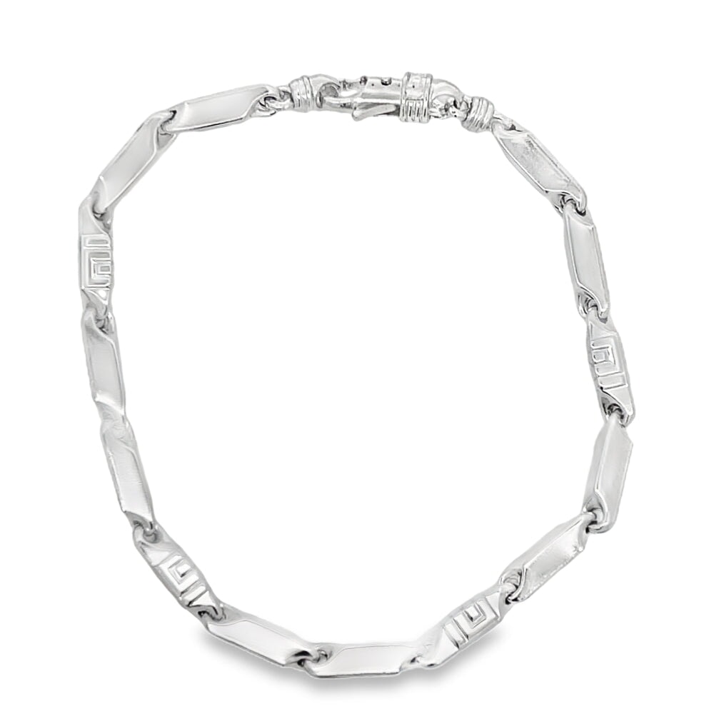 Greek Bars Link Bracelet .925 Sterling Silver