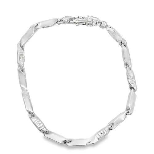 Greek Bars Link Bracelet .925 Sterling Silver