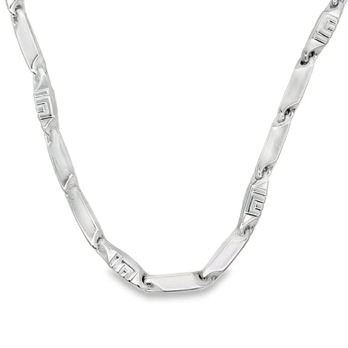 Greek Bars Link Chain .925 Sterling Silver