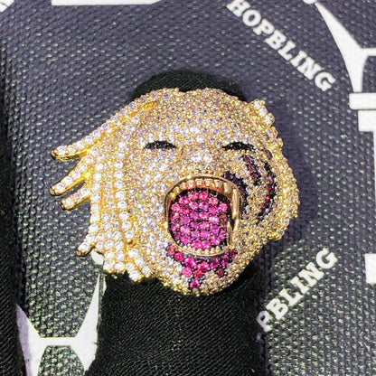 Half Man Half Beast Iced Out Hip Hop Ring
